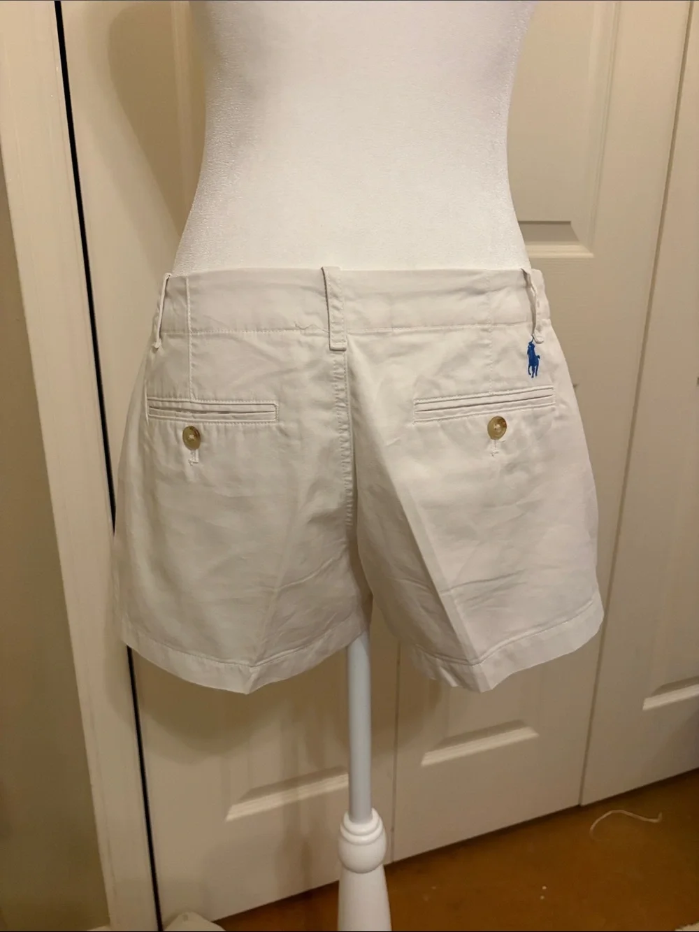 Polo by Ralph Lauren White Chino Shorts with Blue Pony